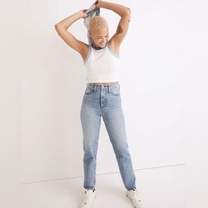 Madewell Petite Curvy Perfect Vintage Straight Jean in Seyland Wash